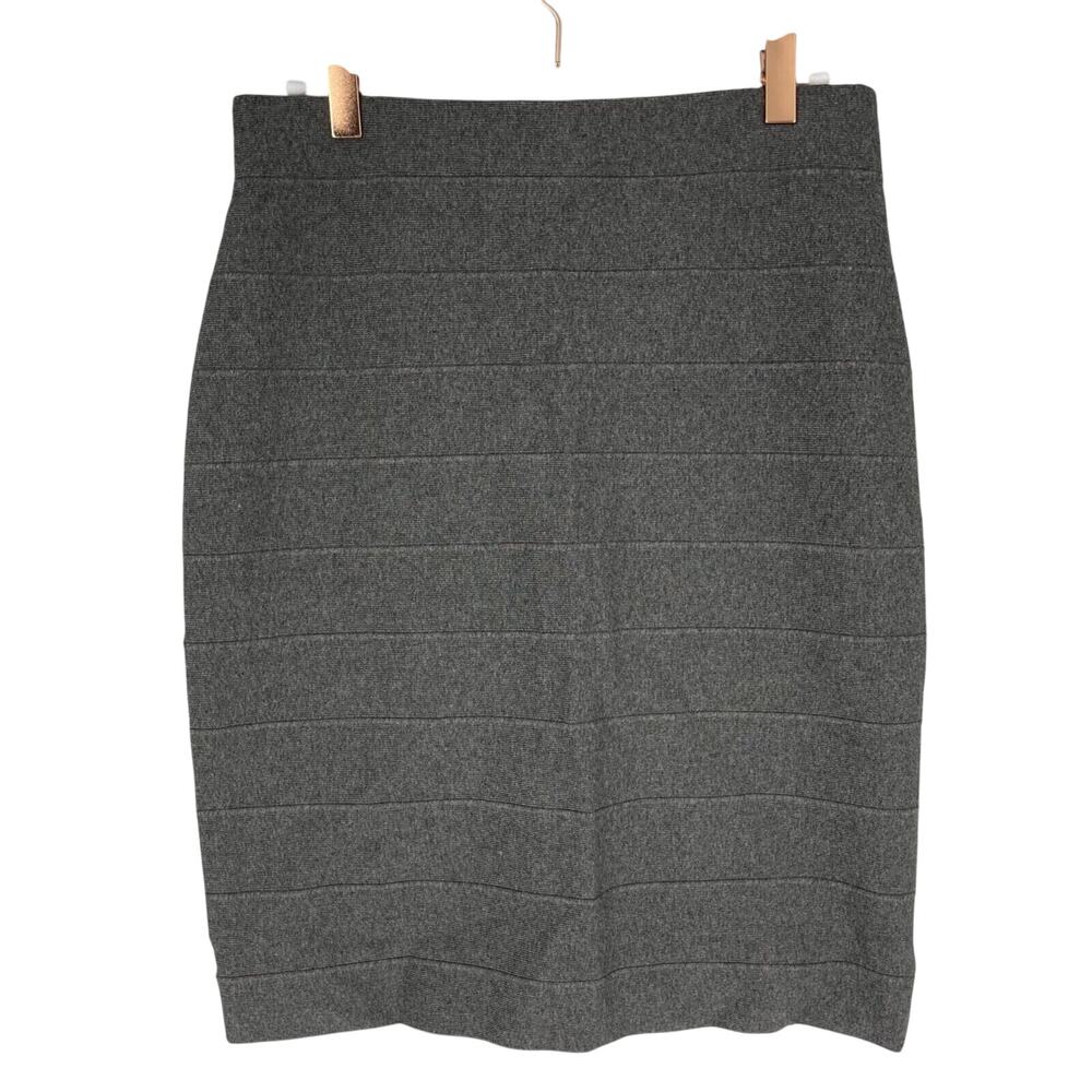 Joseph‎ Ribkoff Skirt 8 Gray Bandage Pencil Pull-on Stretch Office Going Out